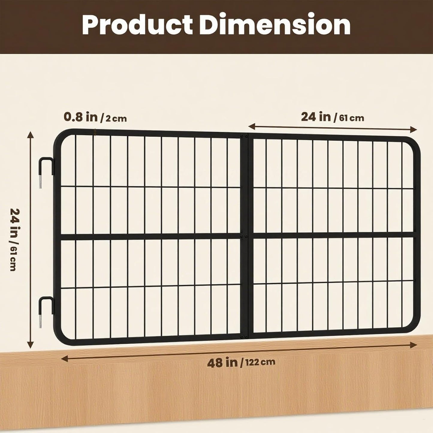 48 x 24 inches Stall Guards for Horses, 4 inches Thickened Horse Stall Gates, Heavy Duty Steel Yoke Design Fits Anxiety Horses, Standard Barn Doorways, Stall & Muck Supplies