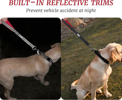 VIVAGLORY Dog Fleece Coat + Short Dog Leash, Easy to Take on and Off, Padded Neoprene & Heavy Duty