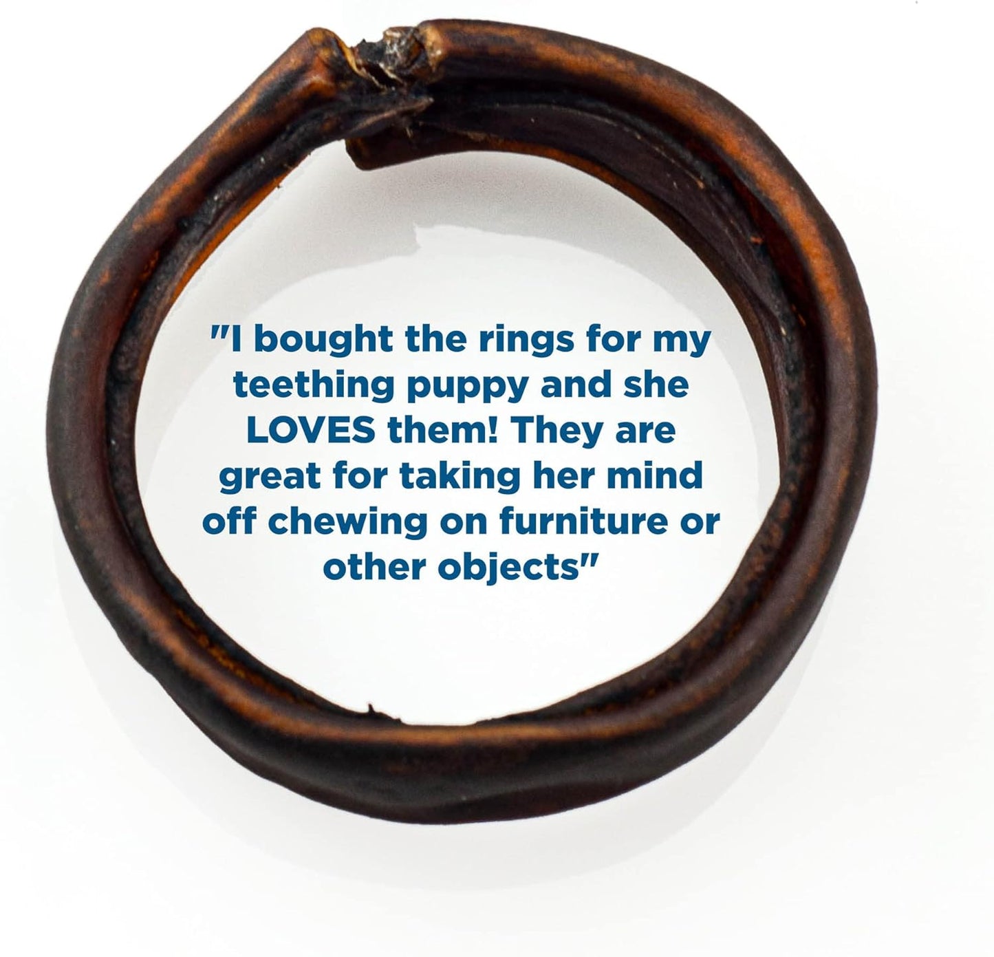 Best Bully Sticks Puppy Teething Rings - Single Ingredient Natural Collagen Puppy Chews for Teething - Bones for Small Dogs - Enrichment, Mental Stimulation, 10 Count