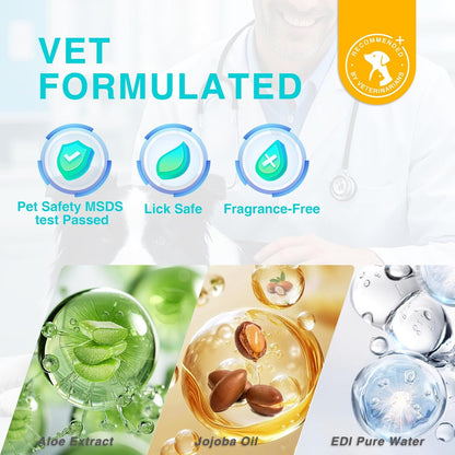 TroisAmis Thick Pet Glove Wipes for Dog & Cat Unscented, Cleaning & Deodorizing Grooming Gloves Wipes, No-Rinse Grooming Wipe for Daily Care and Travel, Ears Face Paws Butt Clean,Hypoallergenic&Gentle