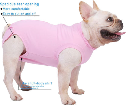 Dog Surgery Recovery Suit - After Spay, Abdominal Wounds Post Surgical Recovery, Anti Licking Breathable Dog Onesies for Small, Medium & Large Pet, Alternative Bandages Cone E-Collar