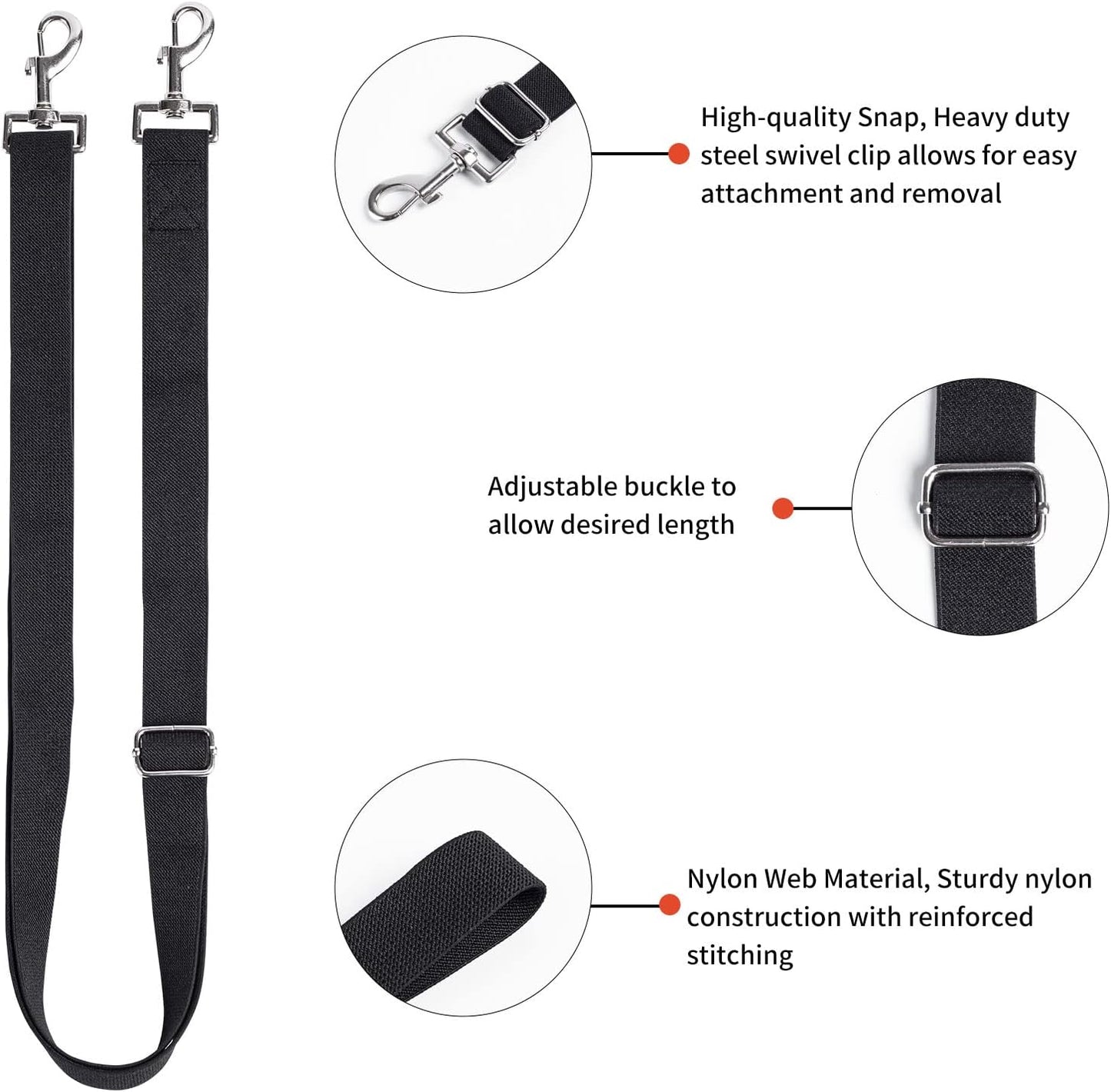 Premium Horse Blanket Sheet Leg Straps, 2 Pcs Adjustable 27.55" to 55" Length, Replacement Stretchy Belly Strap with Double Swivel Snaps