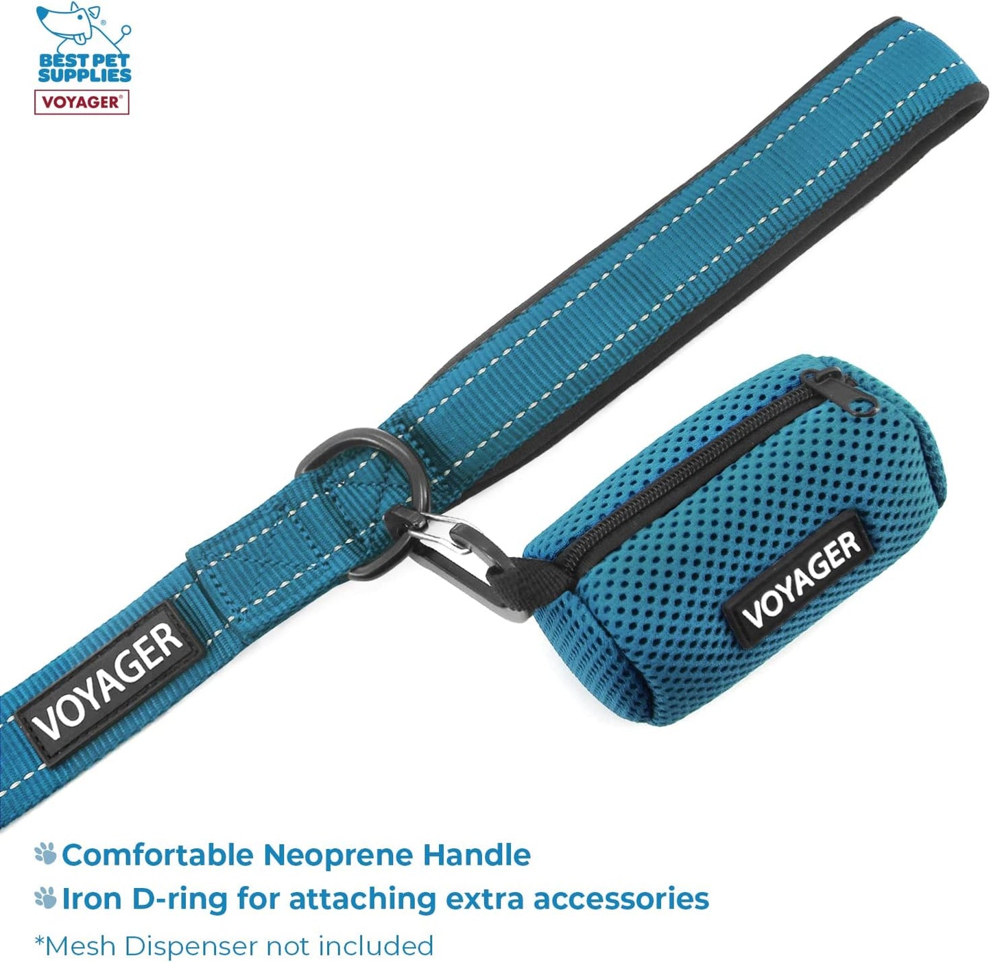 Voyager Step-in Plush Dog Harness – Soft Plush, Step in Vest Harness for Small and Medium Dogs by Best Pet Supplies - Turquoise Plush (Leash Bundle), M (Chest: 16-18") (Pack of 4)
