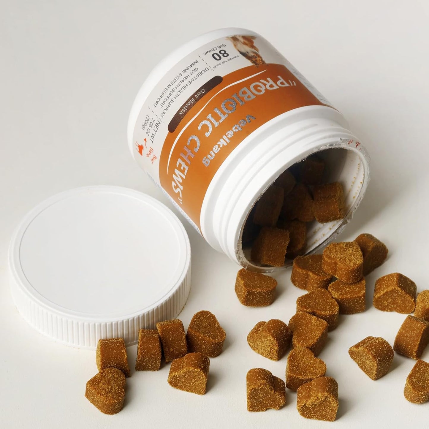 Probiotics for Dogs Digestive Health - 6B CFU, Prebiotics & Enzymes, Beef Flavor, Relief for Diarrhea, Gas, Upset Stomach & Allergic Itchy Skin (160Ct)