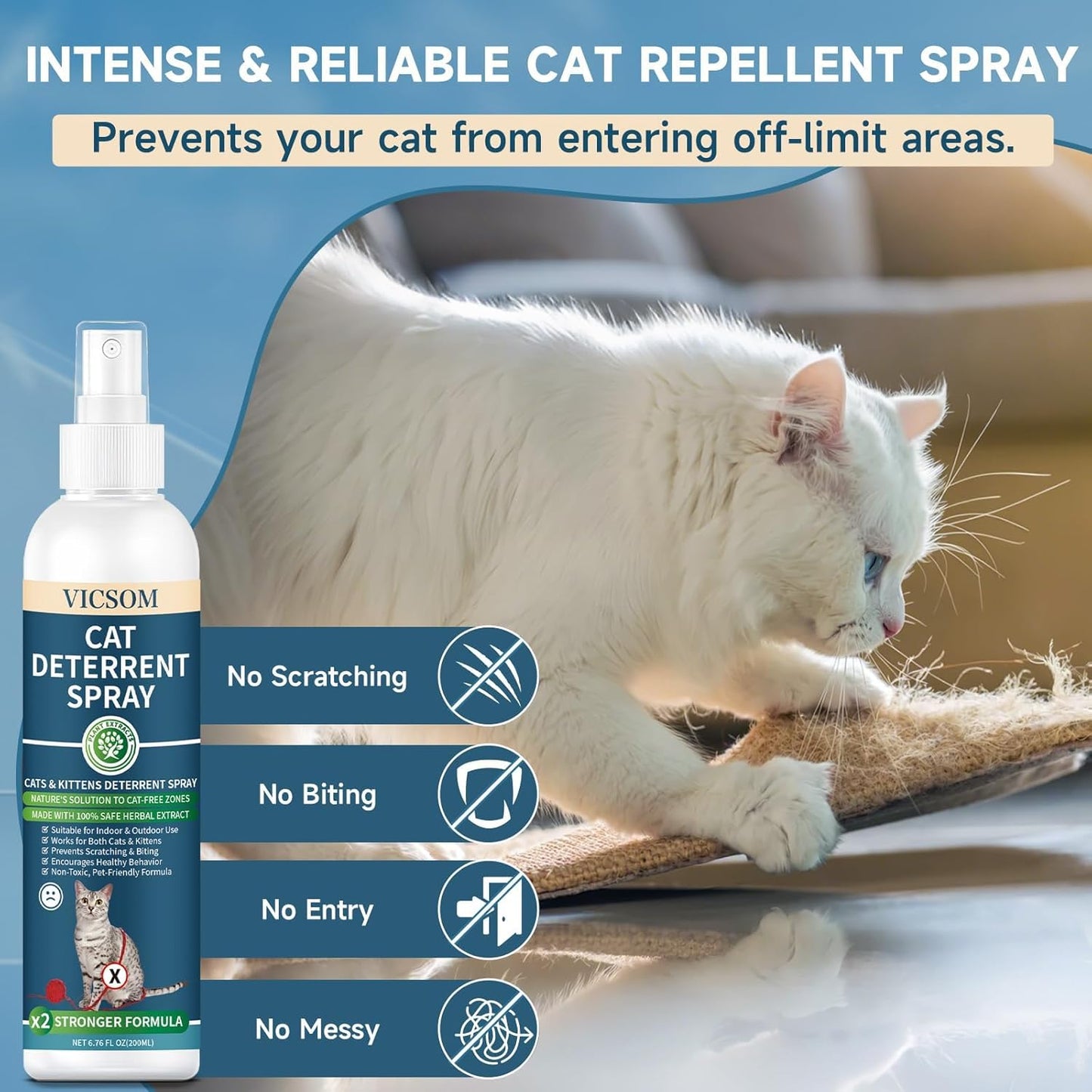 Cat Repellent Bundle, Cat Deterrent Spray + Natural Essential Oil Balls, Indoor & Outdoor Cat Scratch Prevention for Furniture, Garden, Plants, Keep Cats Out of Yard, Safe & Natural Double Protection