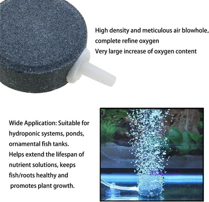 Disc Bubble Stone 1.5 Inch, Oxygen Diffuser Airstone, Suitable for Nano Air Pump, Fish Tank, Bucket, Small Pond and DWC Reservoir, 4-Pack