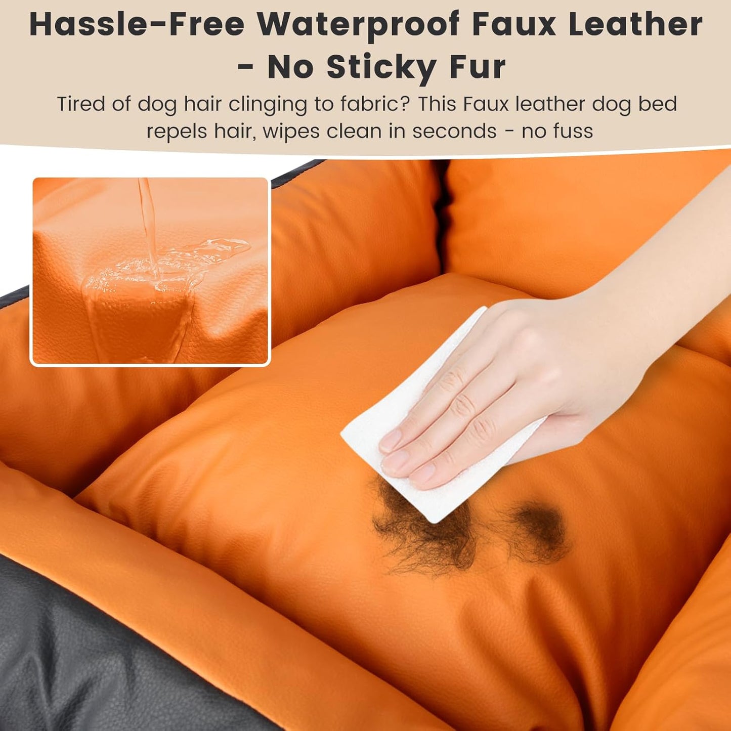 29.5"x19.7"x9.8" Dog Car Seat for Middle Dogs & Cats with Leash, Water-Resistant Faux Leather Booster Car Seat with Side Pocket for Summer Travel, Dog Bed for SUV, Truck with Bone Decor