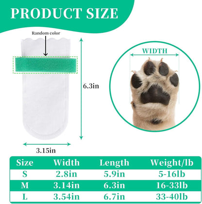 40 Disposable Dog Paw Protectors Adjustable Velcro Socks for Small Medium Large Dogs Indoor Outdoor Walking Footmuffs (S (5-16 lb) 40)