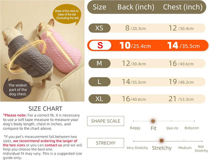 2 Pack Dog Sweaters for Small Dogs - Puppy Medium Warm Clothes in Winter, Turtleneck Pullover Design for Boy Girl Pet, Doggie, Cat, Kitten Chihuahua Bulldog Pug Beagles (S, Pink, Beige)
