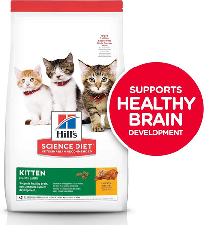 Hill's Science Diet Kitten, Kitten Premium Nutrition, Dry Cat Food, Chicken Recipe, 7 lb Bag