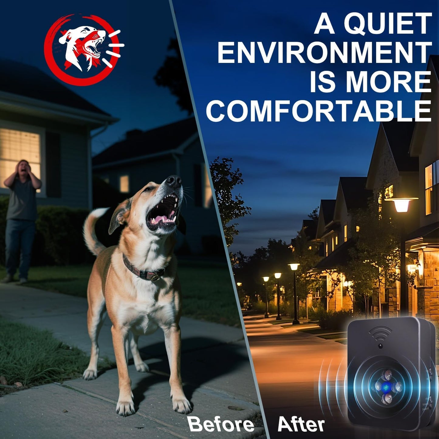 Ultimate Ultrasonic Bark Control Device for Dogs - 50ft Remote & Auto Sensor Modes | Weatherproof Anti-Bark Deterrent | Handheld Remote Training Tool | Stop Excessive Barking Humanely - Black