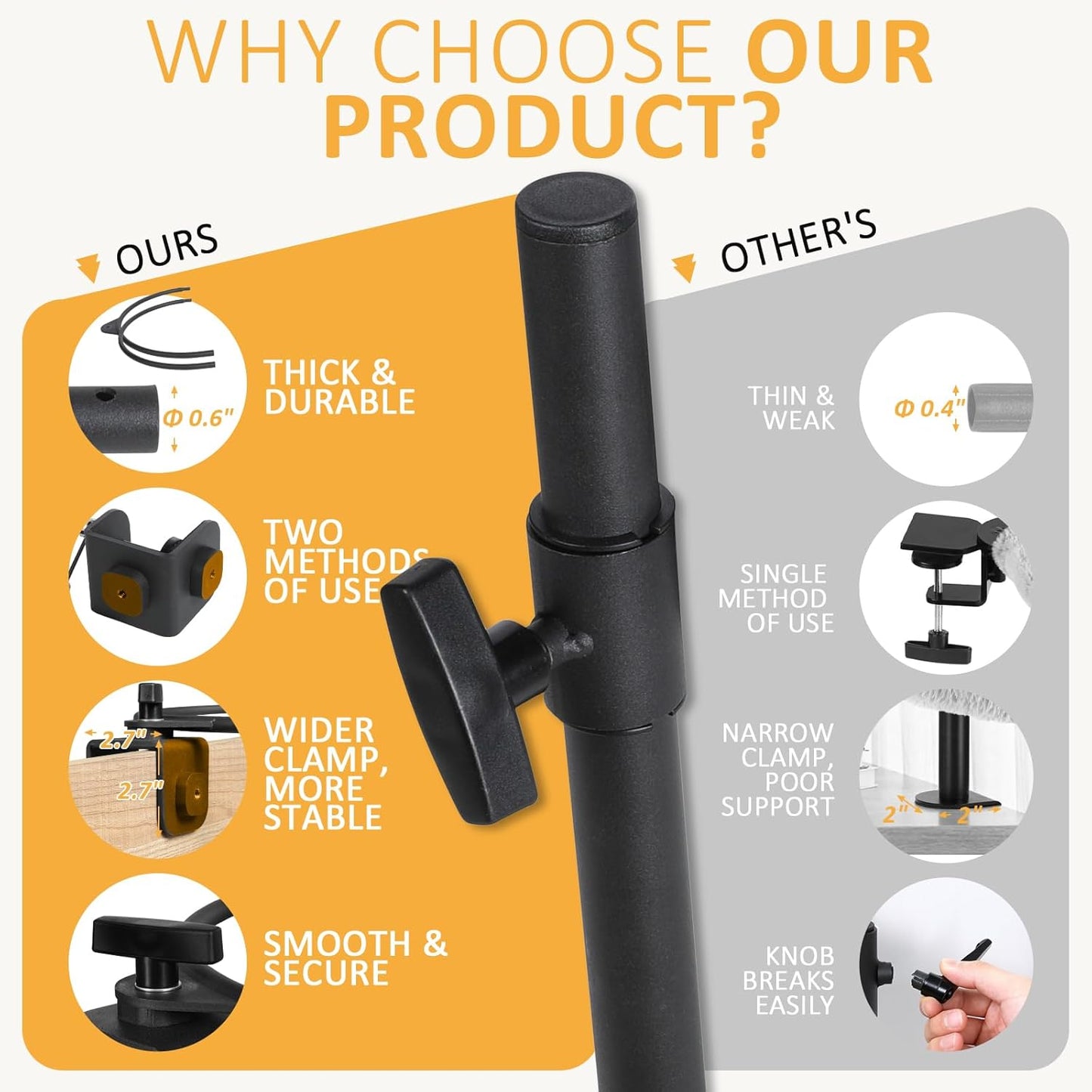 Topmart Cat Desk Bed with 360° Rotating, Cat Hammock for Desk with 2 Washable Pads, Easy to Install, Kittens Bed for Desk Attachment for Home Office,Up to 45LBS, Grey & Black