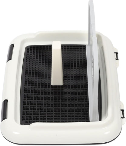 Dog Indoor Potty Tray with Wall Large Plastic Dog Toilet Training Pad Holder Anti-Slip Puppy Pee Tray