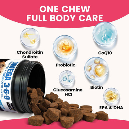 Premium Dog Fish Oil - 8-Source Fish Oil Formula for Coat and Mobility