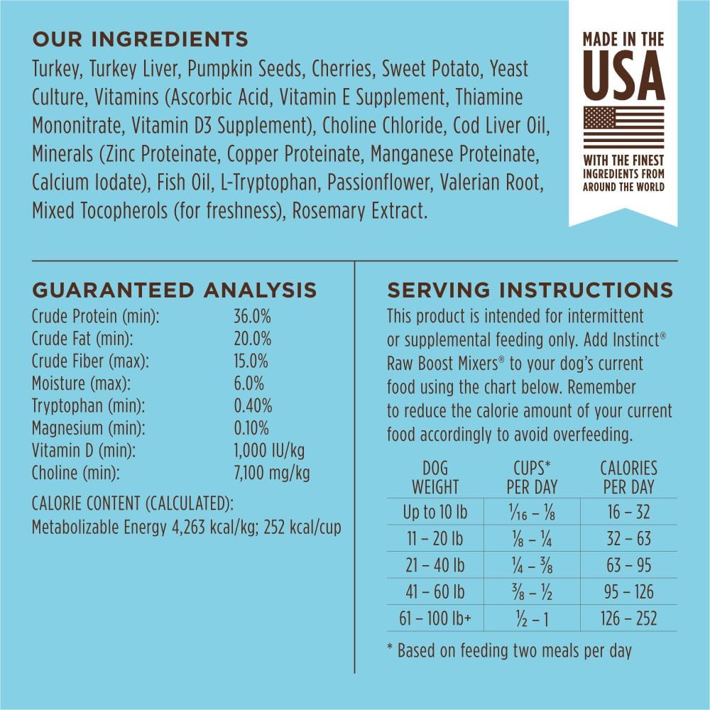 Instinct Raw Boost Mixers Tranquility Freeze-Dried Dog Food Topper, 12.5 oz. Bag