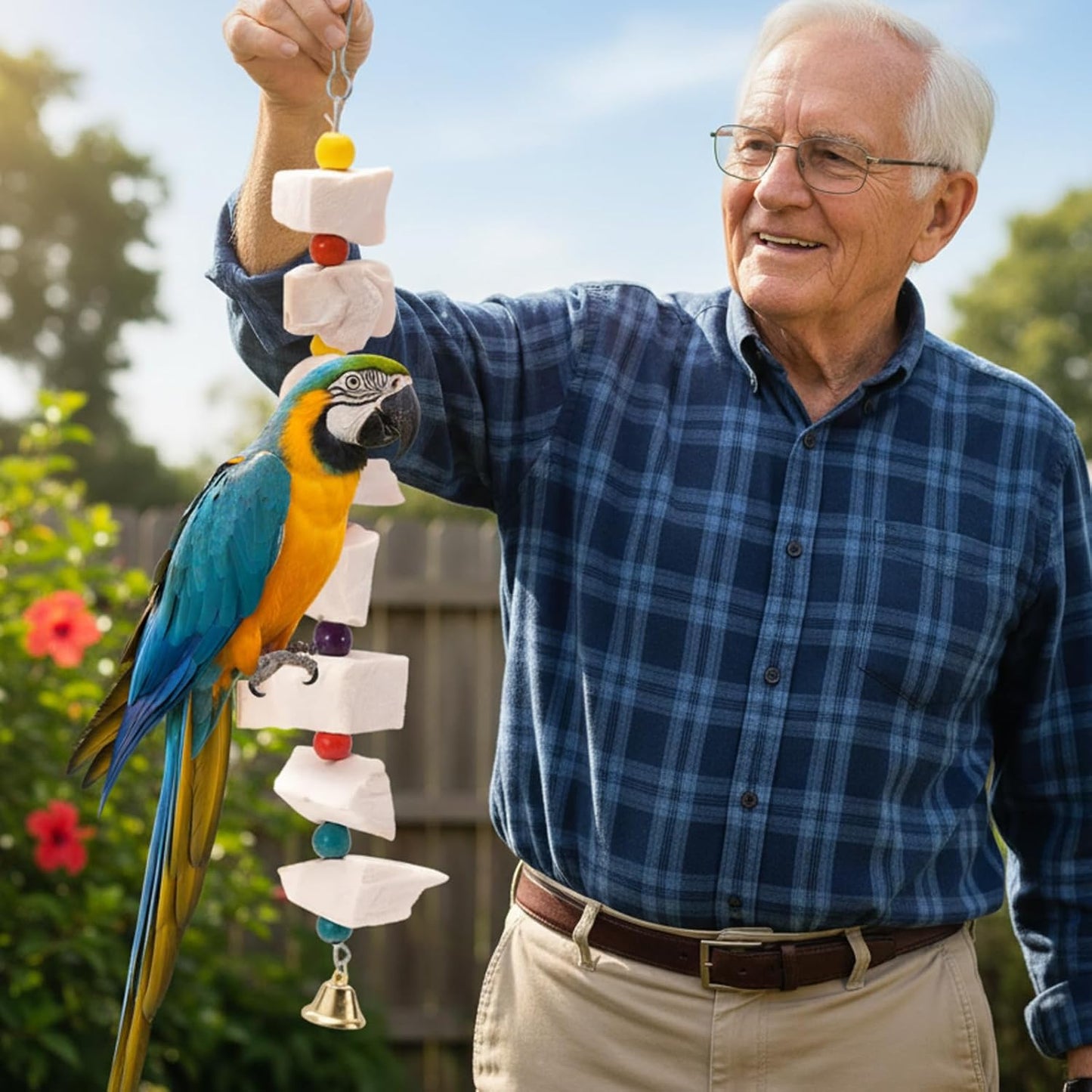 4PCS Cuttlebone for Birds, Bird Toys for Cockatiels and Parakeets, Natural Cuddle Bones for Birds, Parrot Toy with 9 Beads, Durable Bird Accessories,Parakeet Toys,Cockatiel Toys