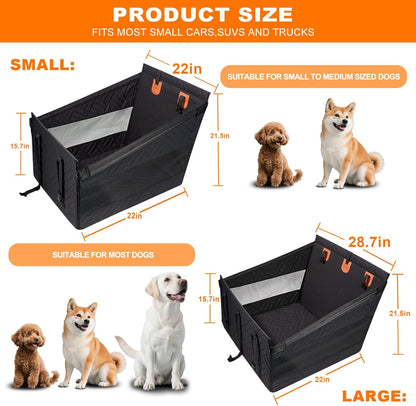 Dog Car Seat for Large Medium Dogs with Seat Belt, Waterproof Dog Car Seat, Pet Bed for Cars Hammock with Storage Pocket(Grey)