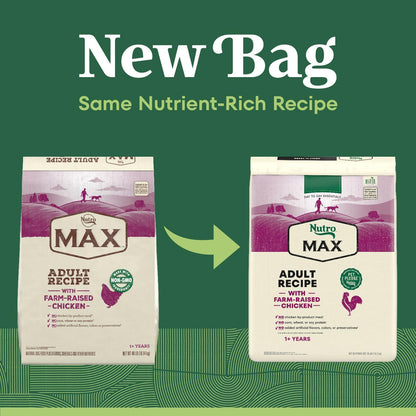 Nutro Max Adult Dry Dog Food with Farm-Raised Chicken, 36 lb Bag