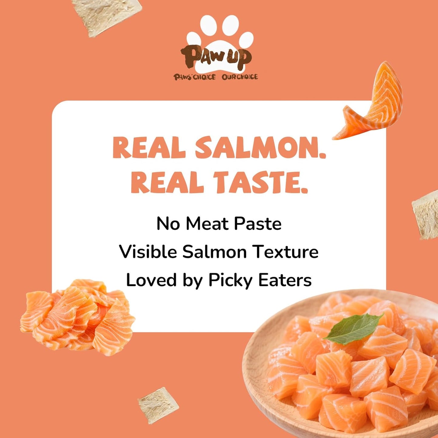 PAWUP Freeze Dried Salmon Dog Treats, Single Ingredient Raw Dog Food Toppers, Healthy Training Treats for Dogs,3.8 oz