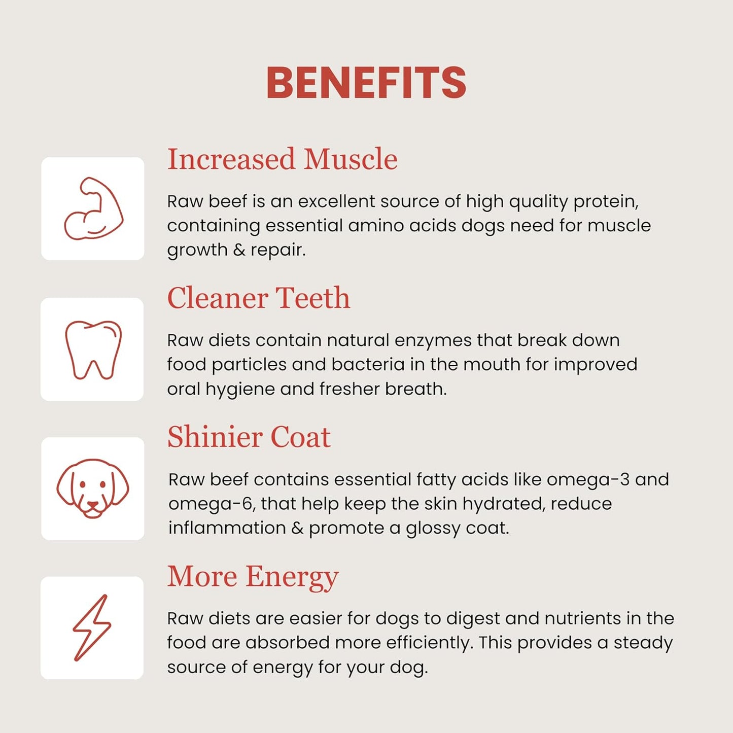 Freeze Dried Raw 100% Beef Dog Food | Premium High Protein Healthy Nutritious Dog Food | Complete & Balanced Meal, Natural Source of Vitamins and Minerals, 8 Oz