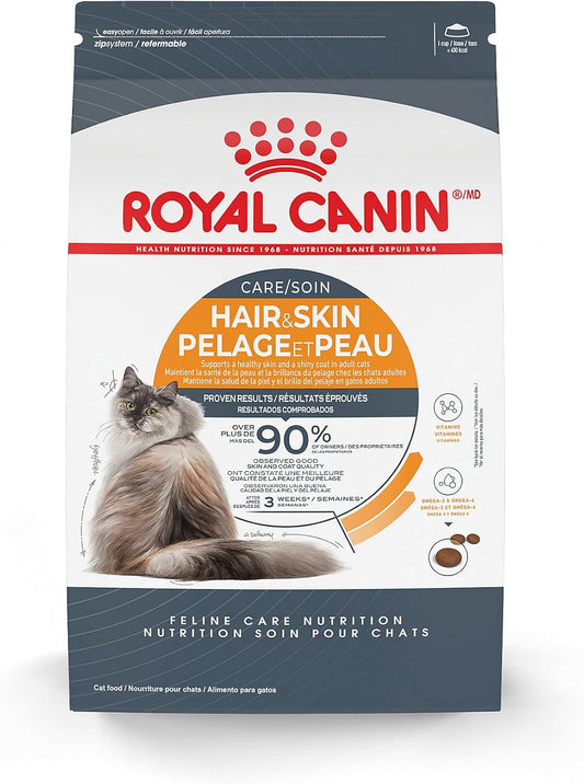 Royal Canin Feline Care Nutrition Hair & Skin Care Adult Dry Cat Food, 3 lb Bag