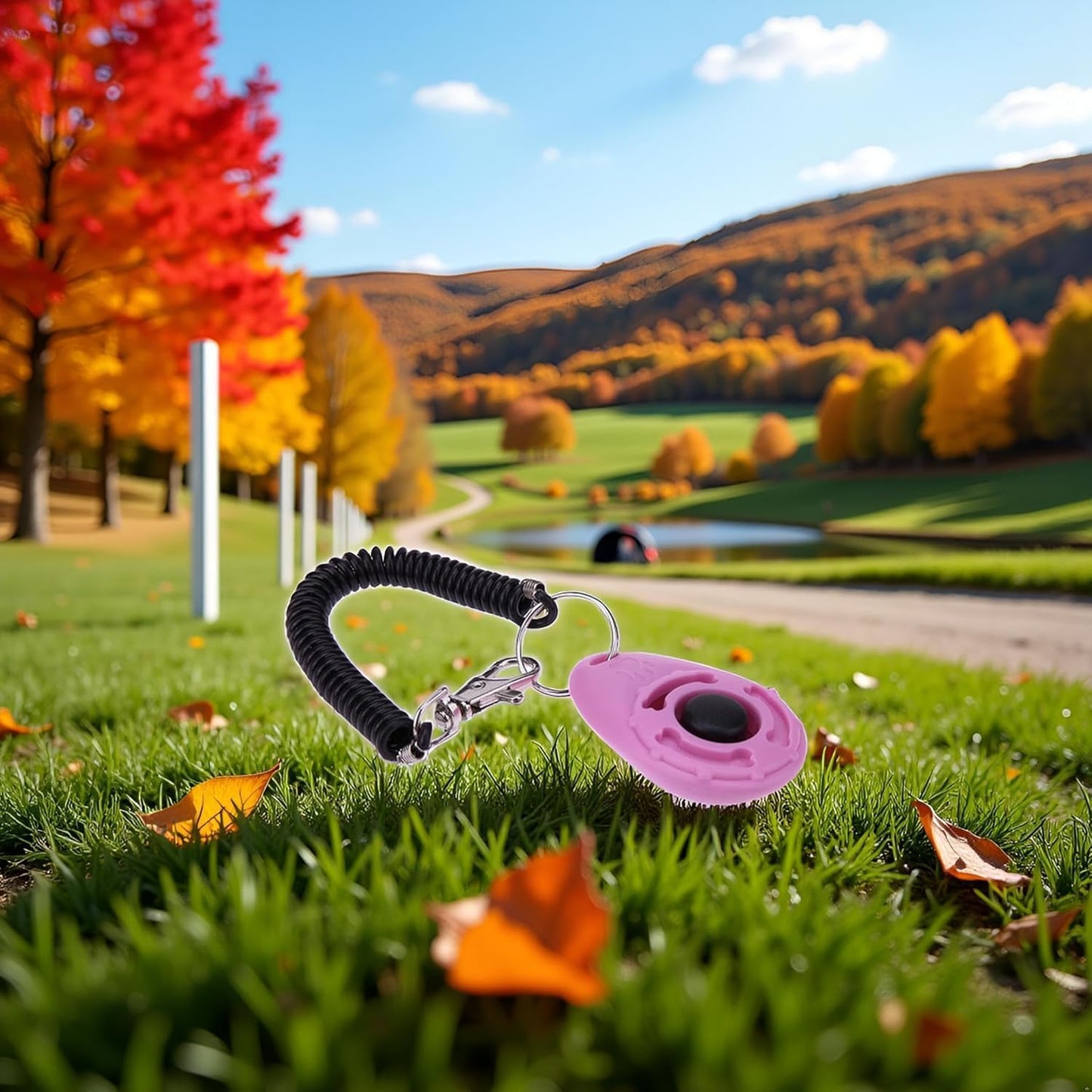 2Pcs Pink Clicker Easy to Use with Button Dog Training Accessories Strong and Long-Lasting,Training and Behavior Aids