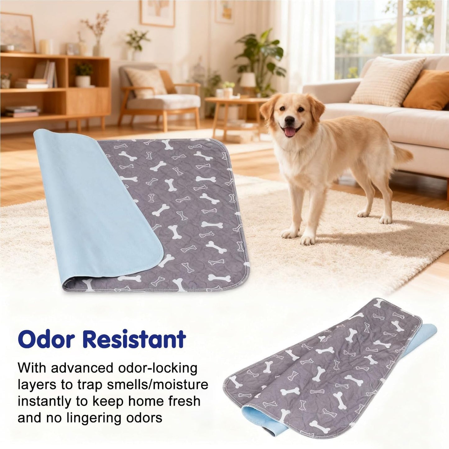 Puppy Pads with pheromones, Reusable Puppy Pads for Dogs & Cats, Washable, Durable Leak-Proof & Anti-Slip Pet Training Pads for Home & Travel(Red, L: 35.4" × 31.5")