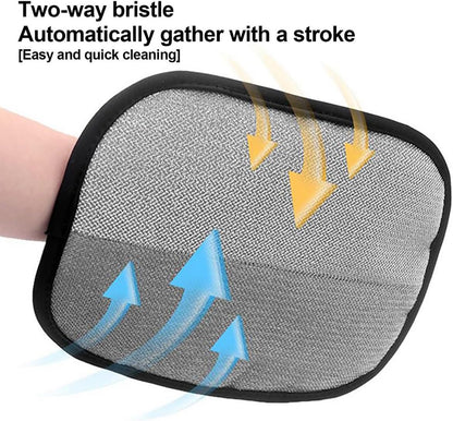 2025 New Upgraded Electrostatic Pet Hair Removal Gloves - Reusable Cat Hair Remover & Dog Hair Removal Mitt with Elastic Cuff & Finger Loops for Furniture, Bedding, Car (1pcs)