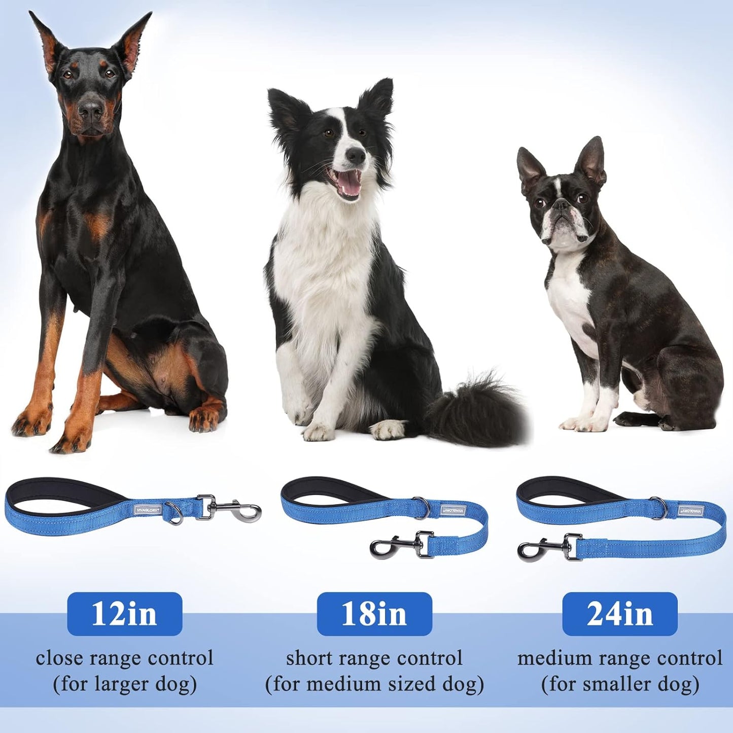 VIVAGLORY Dog Fleece Coat + Short Dog Leash, Easy to Take on and Off, Padded Neoprene & Heavy Duty