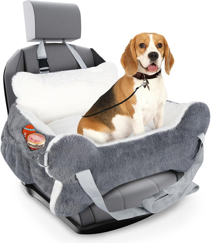 29.5"x19.7"x9.8" Dog Car Seat for Middle Dogs & Cats, Car Seat for Dogs with Plush Cushion, Non-Slip Bottom & Safety Leash, Cat & Dog Bed with Side Pocket for Sedan, SUV and Truck, Washable