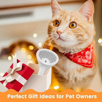 4 in 1 Cat Steam Brush, Rechargeable Pet Spray Hair Removal Comb, Self Cleaning Pet Brush for Indoor Long & Short Haired Pets, Cat Brushes for Shedding, Grooming, Cleaning and Massage