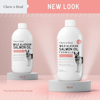 Wild Alaskan Salmon Fish Oil for Dogs - 32 oz. of Fish Oil Formula - Pump Cap Bottle - Contains Omega-3 and 6, Vitamin D, EPA, and DHA for Healthy Skin and Coat