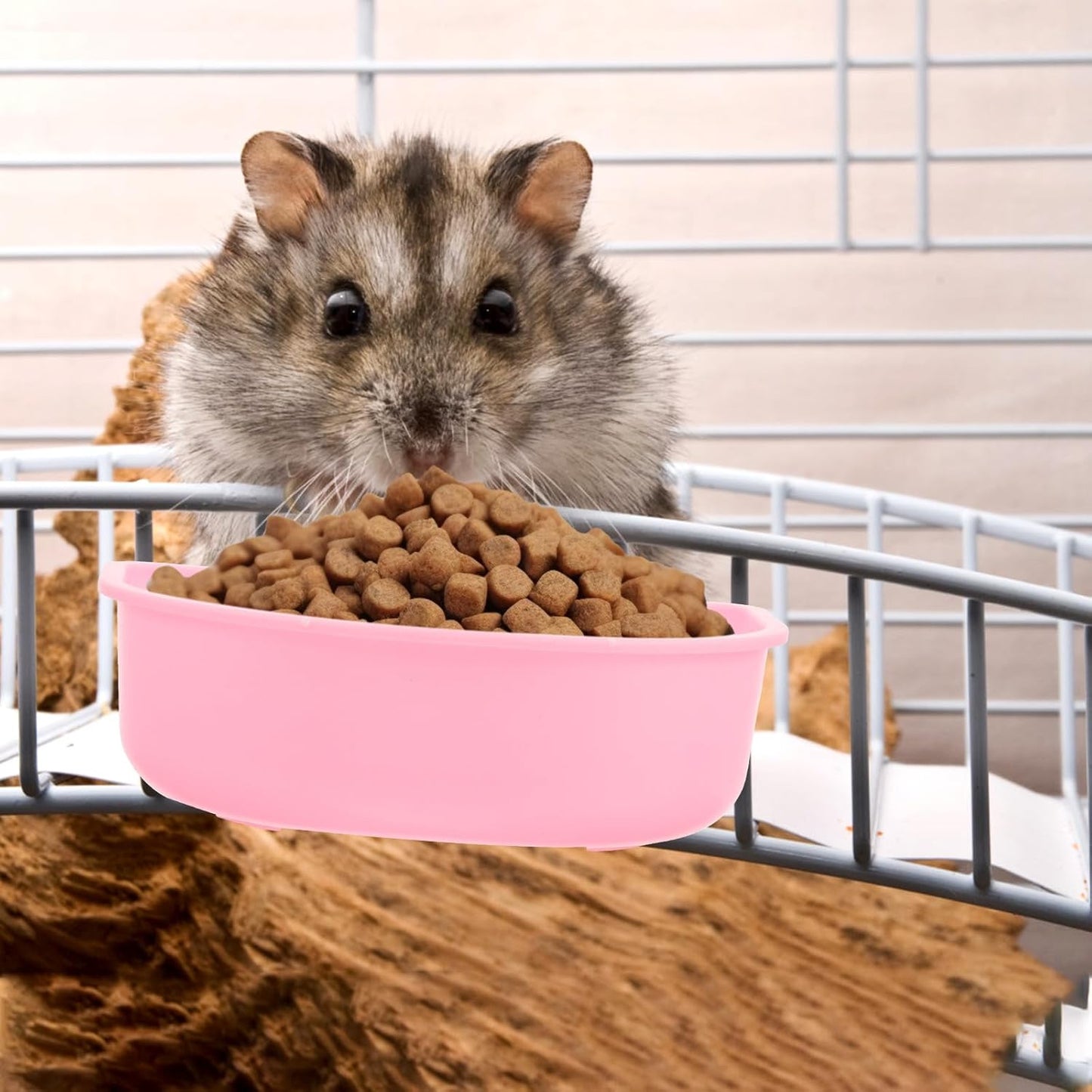 Hanging Plastic Pet Bowl for Cats and Small Dogs, Round Puppy Feeding Dish with Kennel Mount, Practical Lightweight Water and Food Holder for Travel and Home Use