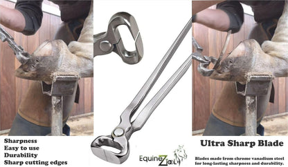 14-Inch Hoof Nipper - Premium Vanadium Steel Farrier Tool with Dull Finish for Precision Horse Hoof Trimming, Rust-Resistant, Ergonomic Grip, and Long-Lasting Durability