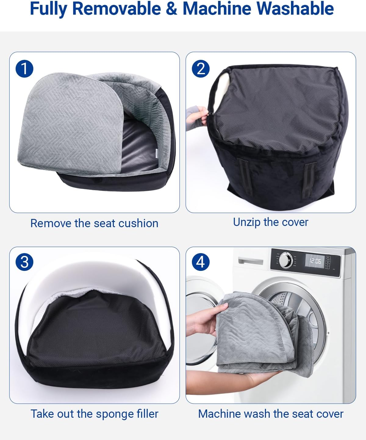 Dog Car Seat for Small Dogs, Pet Booster Seat with Extendable Backrest, Pet Car Seats up to 30 lbs, Washable Removable Cover Travel Bed with Storage Pockets and 2 Safety Leashes, Black&Grey