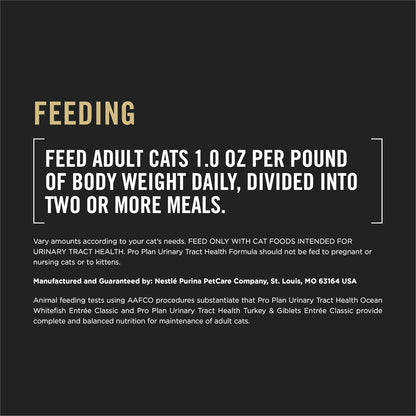 Purina Pro Plan Urinary Tract Health Pate Cat Food Variety Pack, Turkey and Giblets, and Ocean Whitefish Entrees - (Pack of 12) 5.5 oz. Cans