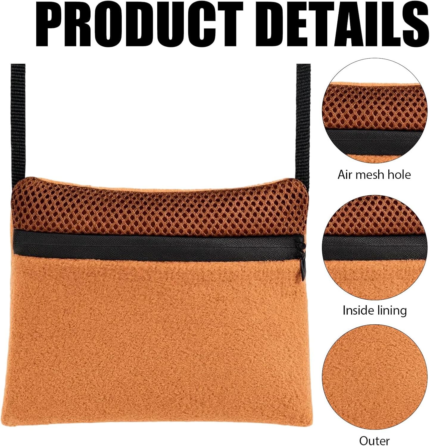 Sugar Glider Pouch, Sugar Glider Bonding Pouch, Comfortable Small Animal Carrier with Brown Leash, Soft Fleece Material, Durable Nylon Leash, Perfect for Travel and Bonding