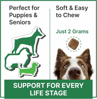 Vitamins for Dogs - 4 in 1 Complex with Omega, Glucosamine, Probiotics and Vitamins - 120 Chews Single Pack Roasted Turkey