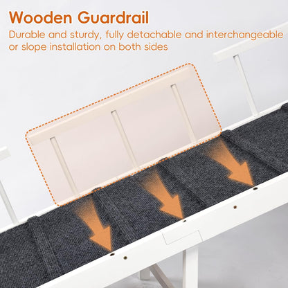 Dog Ramp for Bed with Safety Removable Rail Dog Steps for Bed Large Dog Widened and Lengthened Pet Ramp to Get on Bed