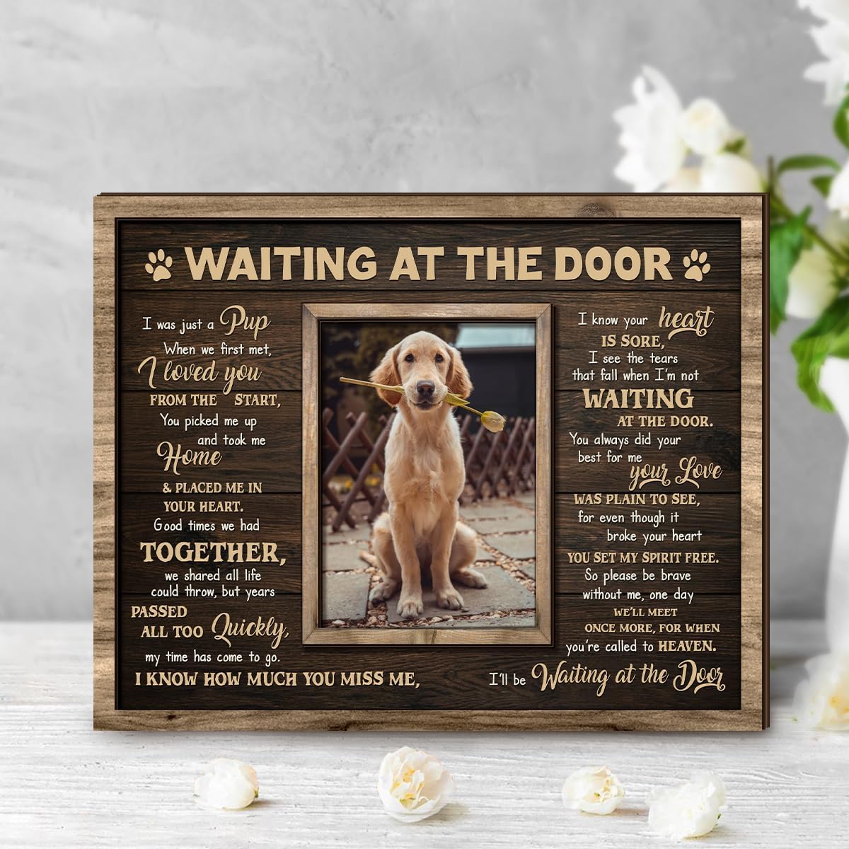 Dog Memorial Picture Frame (Beige)