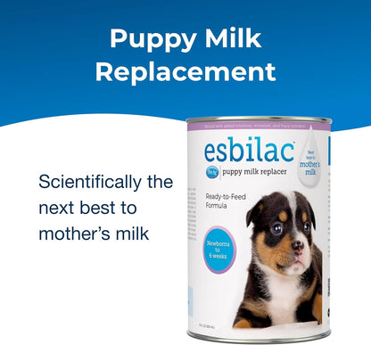Pet-Ag Esbilac Puppy Milk Replacer Liquid - 11 oz, Pack of 4 - Ready-to-Feed Puppy Formula with Vitamins for Puppies Newborn to Six Weeks Old - Easy to Digest