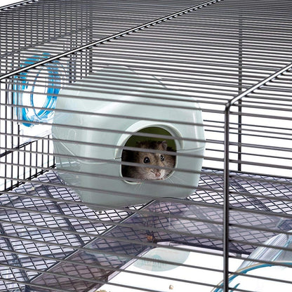 Ferplast Favola Hamster Cage Includes Free Water Bottle, Exercise Wheel, Food Dish & Hamster Hide-Out Large Hamster Cage Measures 23.6L x 14.4W x 11.8H-Inches