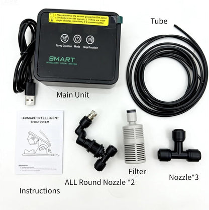 Reptile Mister System, Mister for Reptile Tank Terrarium Fogger/Humidifier & 360° Nozzles 5PCS, Reptile Misters Automatic for Bearded Dragon，Snake, Gecko, Frog, Lizard