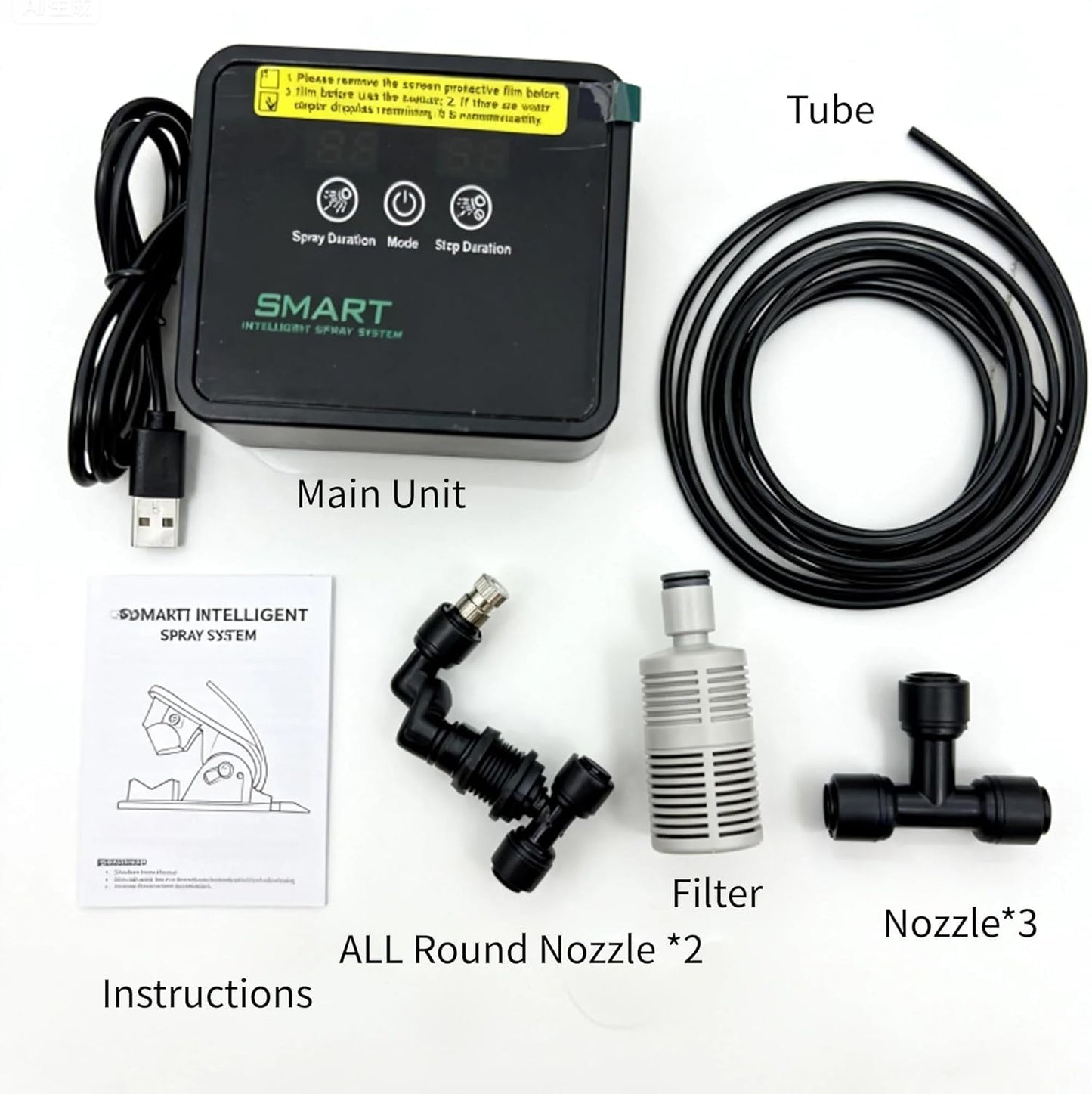 Reptile Mister System, Mister for Reptile Tank Terrarium Fogger/Humidifier & 360° Nozzles 5PCS, Reptile Misters Automatic for Bearded Dragon，Snake, Gecko, Frog, Lizard