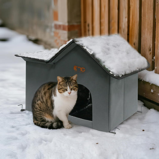 Outdoor Cat House, Feral Cat House, Pet Outside Waterproof House for Outdoor/Indoor Cats, Insulated Cat Bed for All Seasons (Camo, XL)