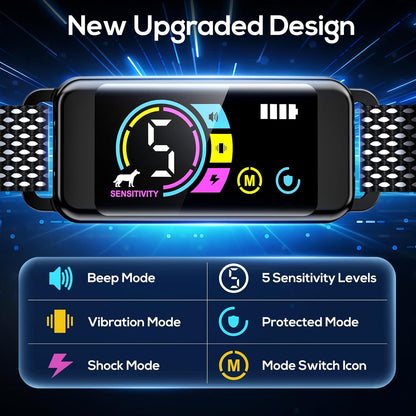 Bark Collar, 2 Pack Smart Dog Bark Collar for Large Medium Small Dogs, Anti Barking Device for Dogs Training Collar with Beep Vibration Harmless Shock, 5 Adjustable Sensitivity (Black)