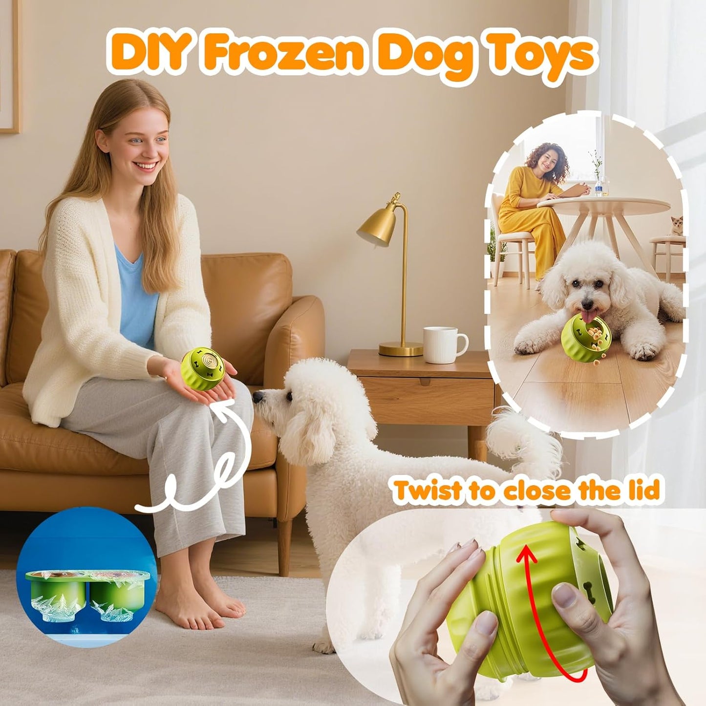 6-in-1 Dog Enrichment Toys Set - Lick Mat, Ball & Bowl with Peanut Butter, Frozen Treat Cognitive Dog Toys for Anxiety Relief & Mental Stimulation | Slow Feeding for Small/Medium Dogs & Puppies