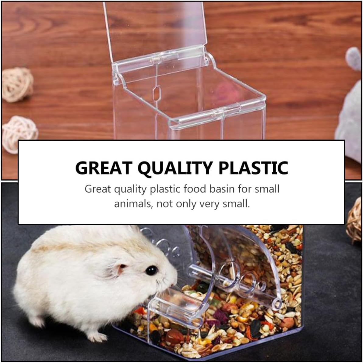 Automatic Hamster Food Dispenser Plastic Food Bowl, Anti-Spill Pet Feeder for Hamsters, Squirrels, and Small Animals, Refillable Feeding Bowl for Cage Use