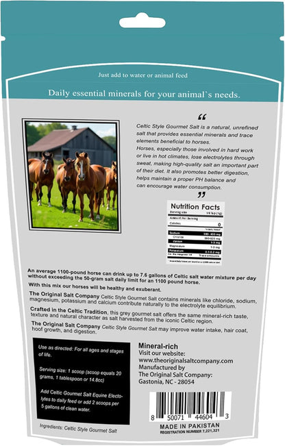 Celtic Tradition Equine Electrolytes – Natural Mineral Salt Supplement for Horses | Replenishes Electrolytes, Supports Hydration & Recovery | 1 lb Resealable Bag