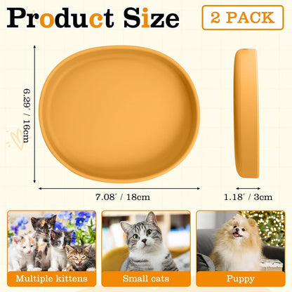 BNOSDM Raised Cat Slow Feeder Bowl and 2 Pcs Yellow Cat Dish for Cats and Dogs